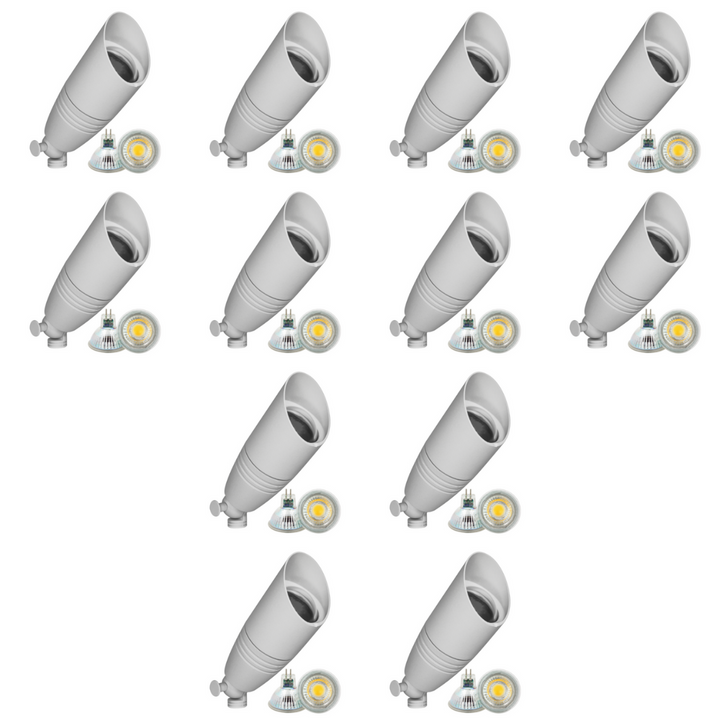 DL05 4x/8x/12x Package Low Voltage LED Smooth Bullet Directional Outdoor Spotlight DL02 with 5W 3000K Bulb