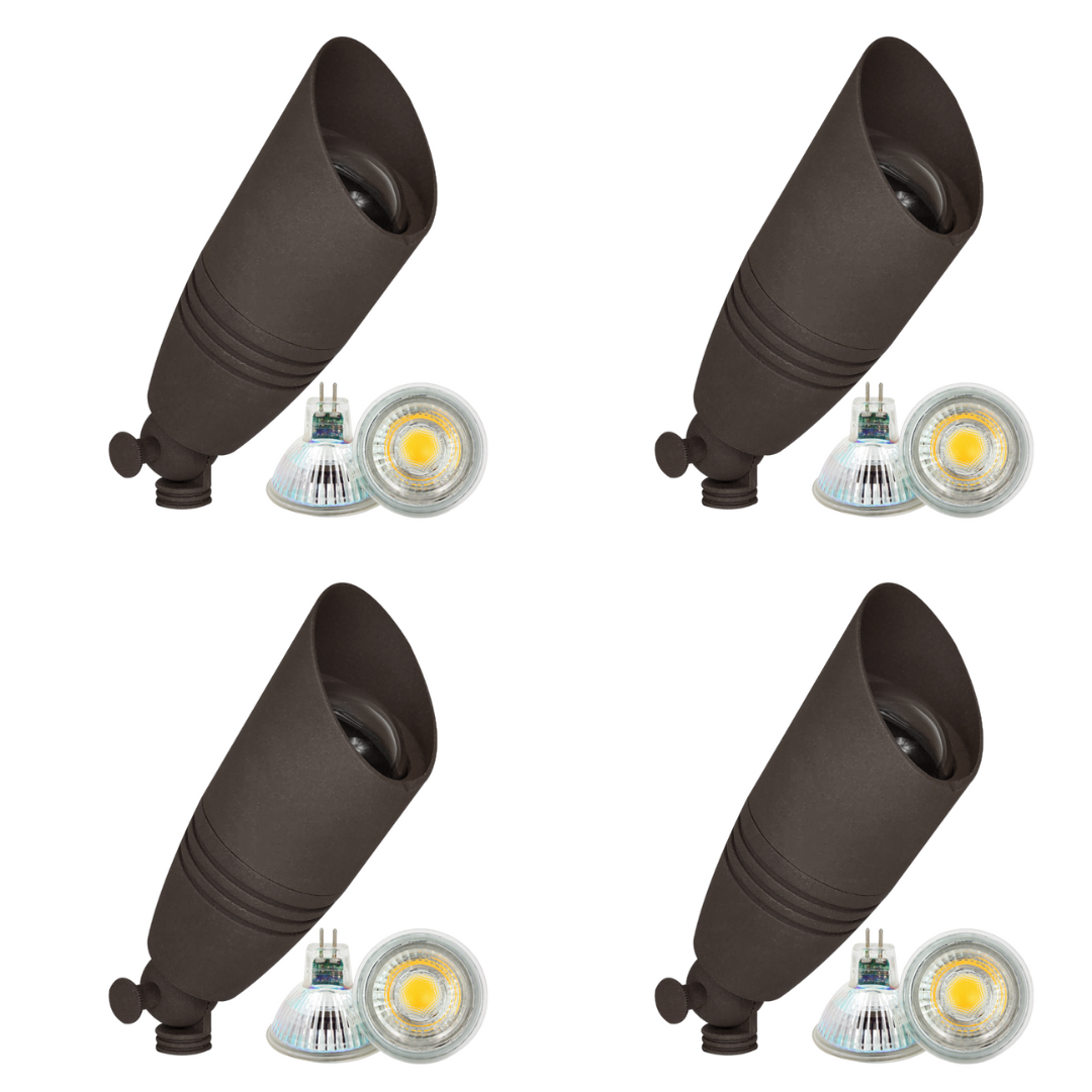 DL05 4x/8x/12x Package Low Voltage LED Smooth Bullet Directional Outdoor Spotlight DL02 with 5W 3000K Bulb