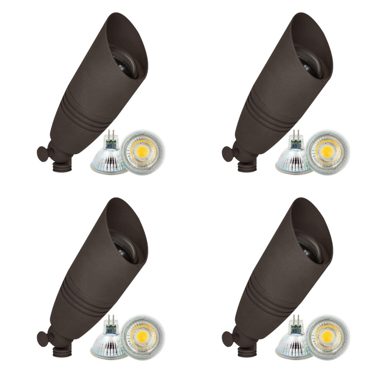 DL05 4x/8x/12x Package Low Voltage LED Smooth Bullet Directional Outdoor Spotlight DL02 with 5W 3000K Bulb