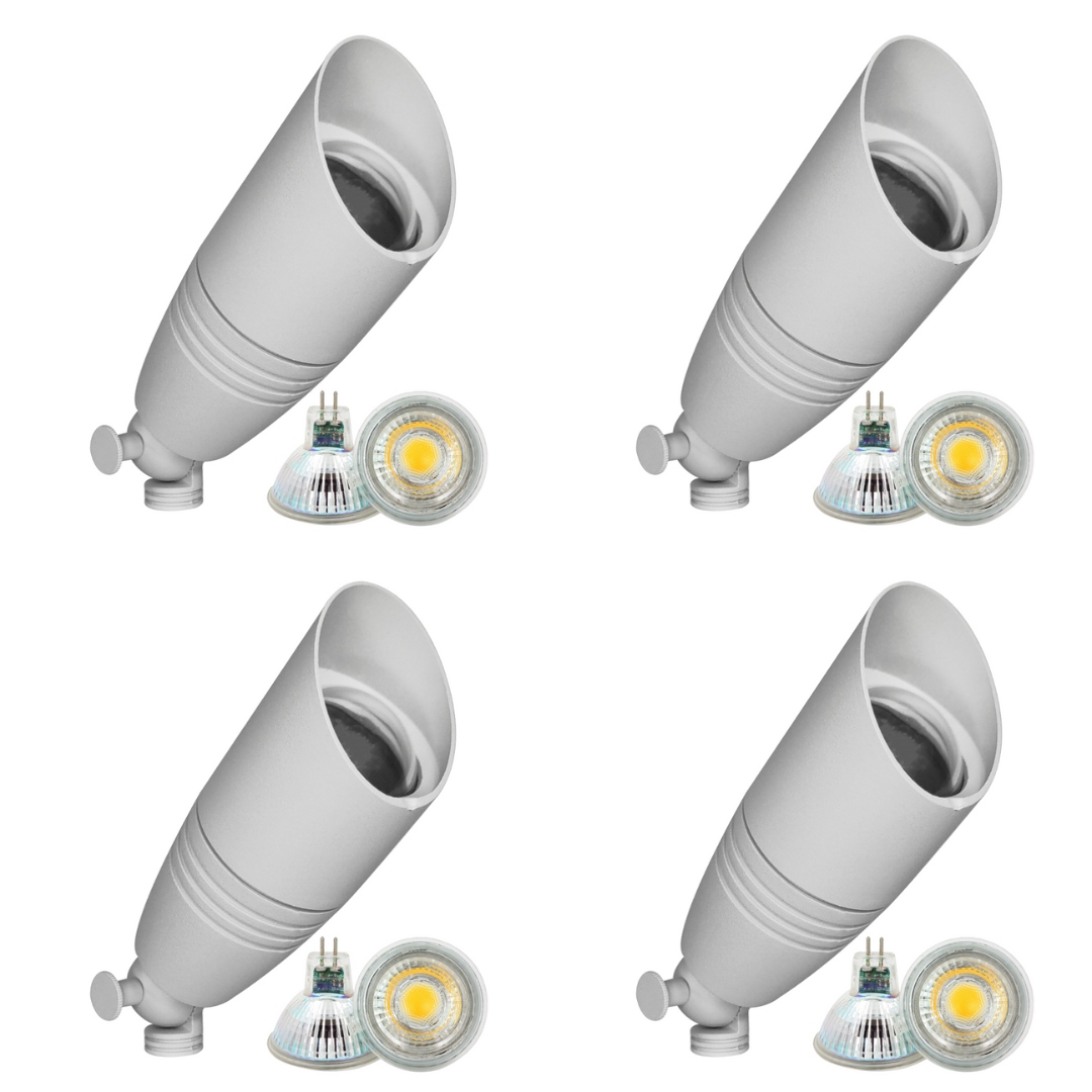 DL05 4x/8x/12x Package Low Voltage LED Smooth Bullet Directional Outdoor Spotlight DL02 with 5W 3000K Bulb
