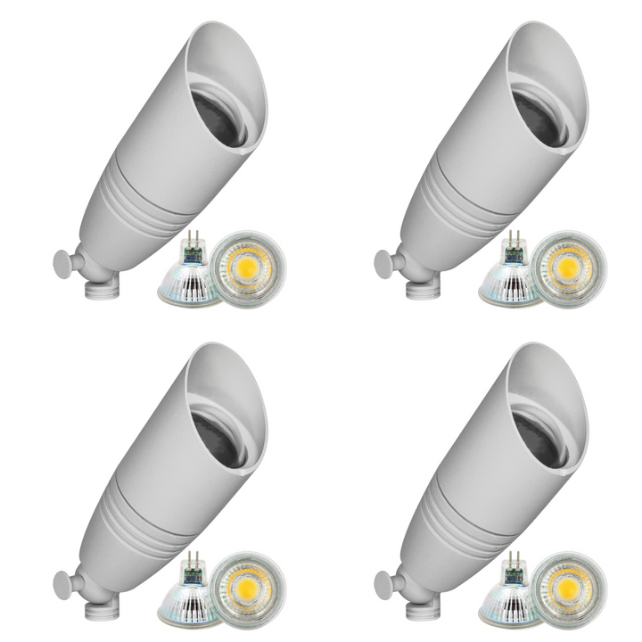 DL05 4x/8x/12x Package Low Voltage LED Smooth Bullet Directional Outdoor Spotlight DL02 with 5W 3000K Bulb