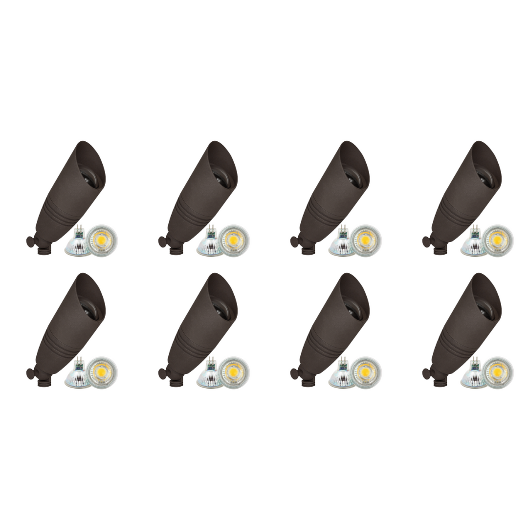 DL05 4x/8x/12x Package Low Voltage LED Smooth Bullet Directional Outdoor Spotlight DL02 with 5W 3000K Bulb