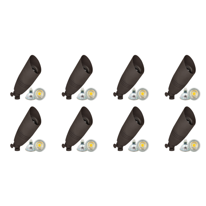DL05 4x/8x/12x Package Low Voltage LED Smooth Bullet Directional Outdoor Spotlight DL02 with 5W 3000K Bulb