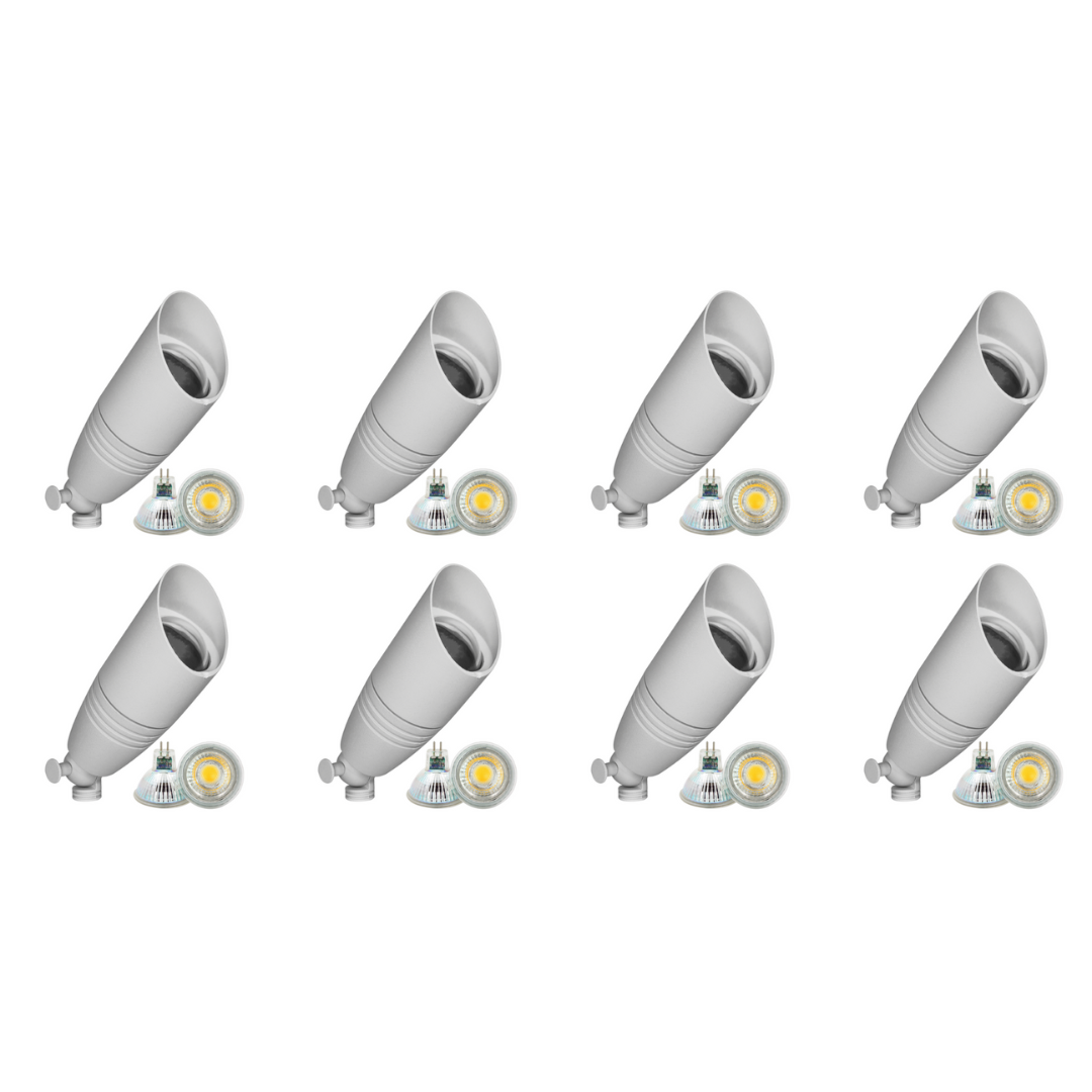 DL05 4x/8x/12x Package Low Voltage LED Smooth Bullet Directional Outdoor Spotlight DL02 with 5W 3000K Bulb
