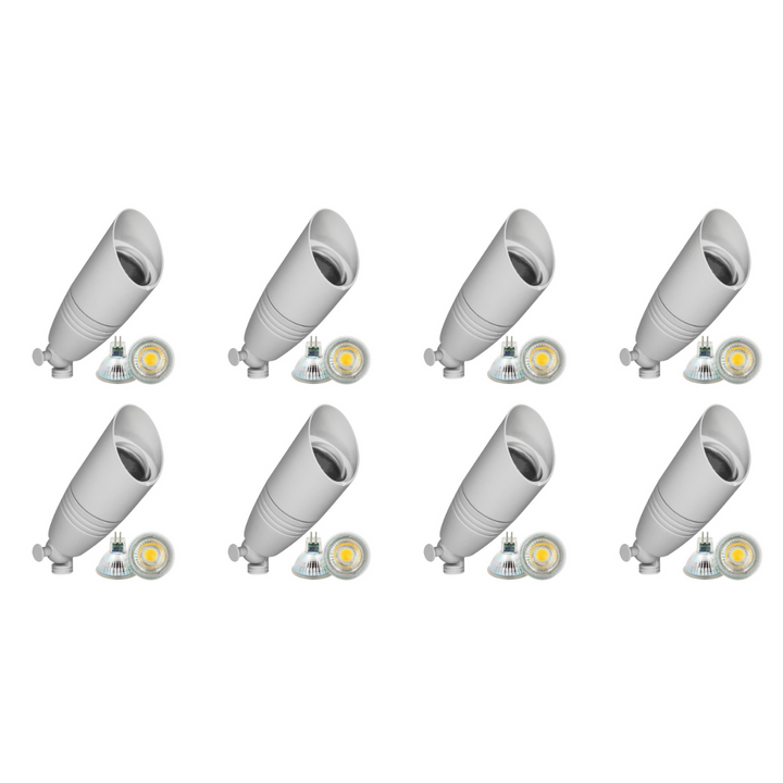 DL05 4x/8x/12x Package Low Voltage LED Smooth Bullet Directional Outdoor Spotlight DL02 with 5W 3000K Bulb