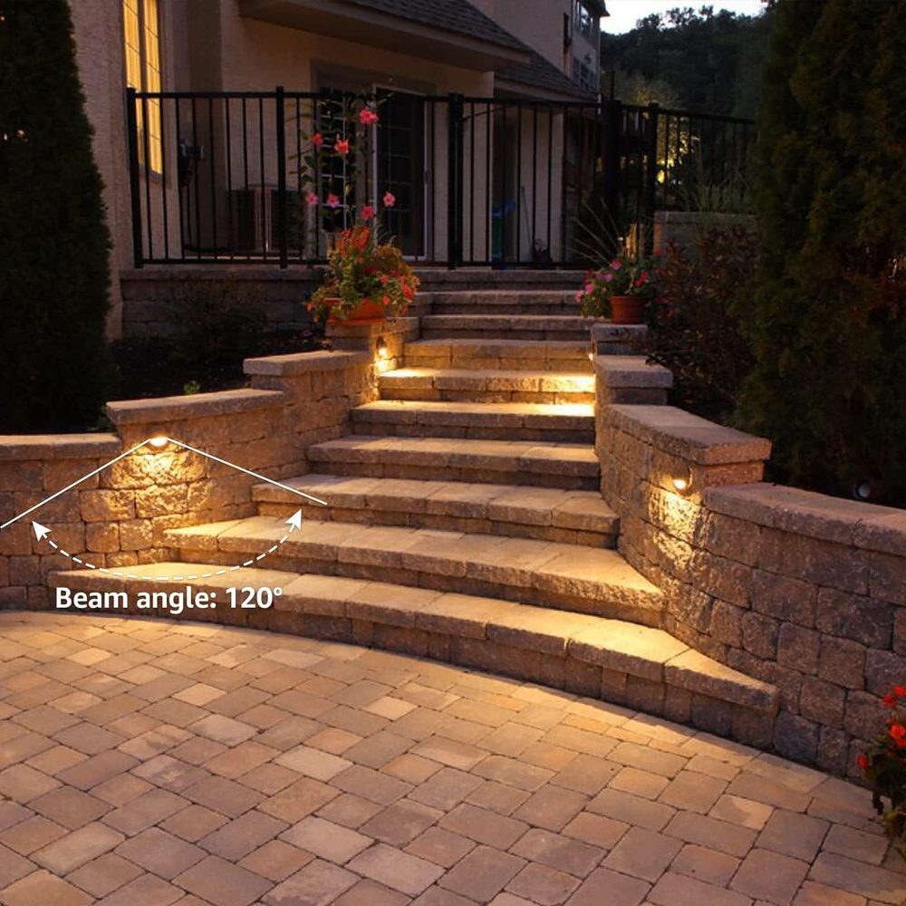 DLA01 12 Pack Brown 2.5W Low Voltage LED Outdoor Half Moon Deck Lights Package 12V LED Step Fence Landscape Lights