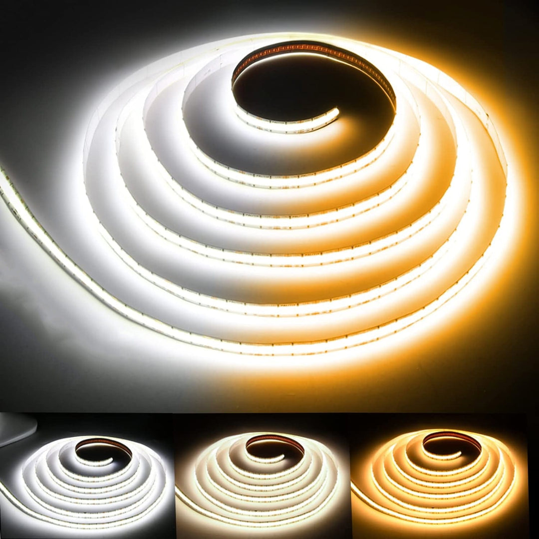 Dotless Linear LED Tunnable CCT (2700K-6500K) COB Strip Lights Low Voltage DC24V Tape Light – Sun Bright Lighting