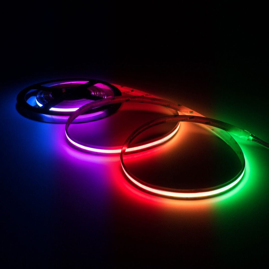 Dotless Linear LED RGB Color Changing 4.4W/ft COB Strip Lights Low Voltage DC24V Tape Light