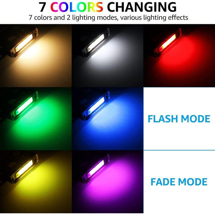 ELA04 8-Pack 4 Inch 1W RGB LED Retaining Wall Lights, Hardscape Color Changing 12V Low Voltage Landscape Lights - Sun Bright Lighting