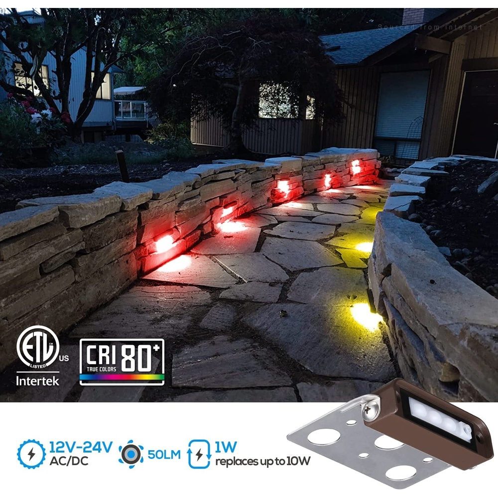ELA04 8-Pack Inch 1W RGB LED Retaining Wall Lights, Hardscape Color – Sun  Bright Lighting