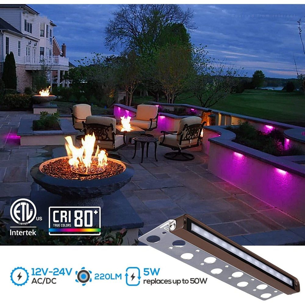 ELA12 8-Pack 12 Inch 5W RGB LED Retaining Wall Lights, Hardscape Color –  Sun Bright Lighting