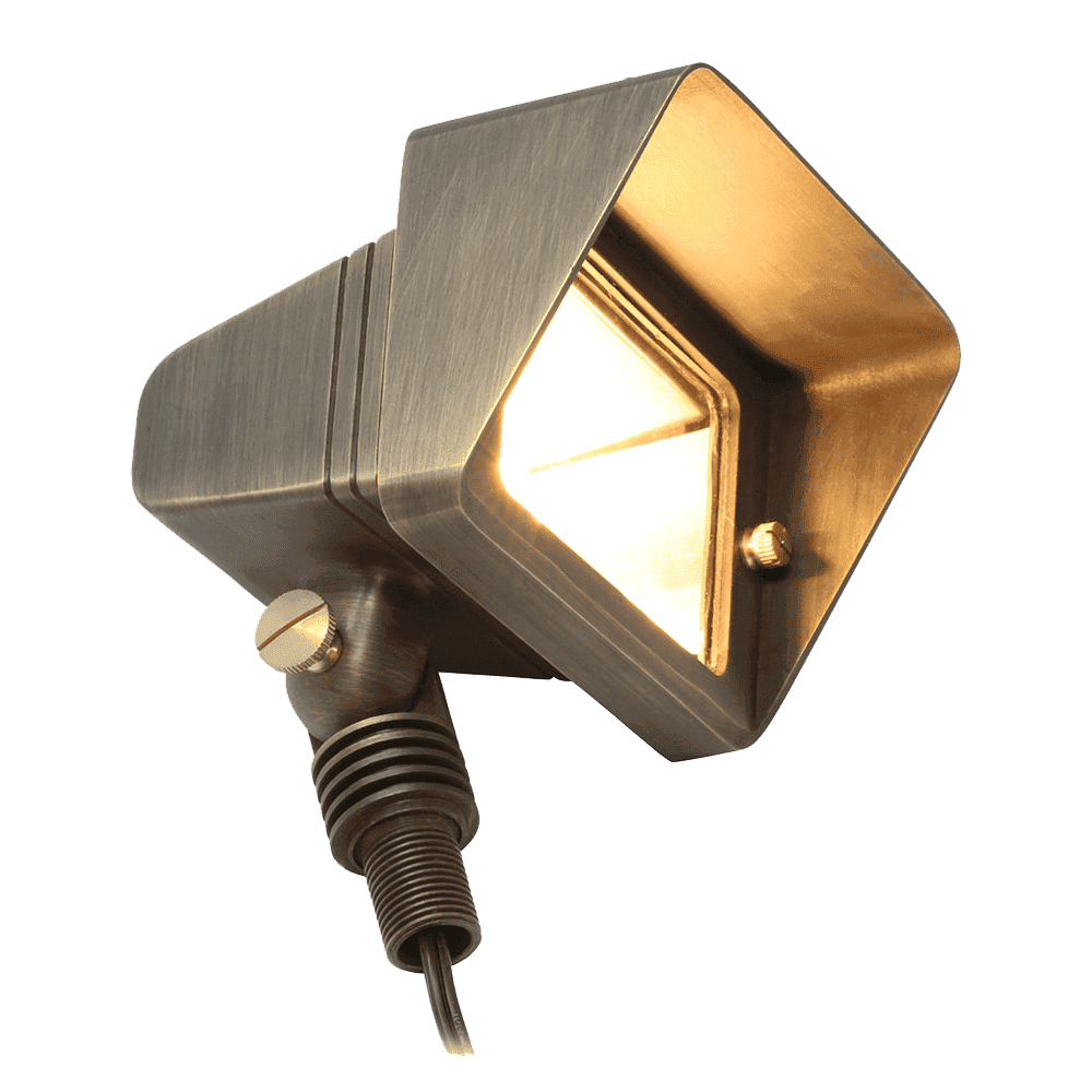 FPB05 Cast Brass Rectangular LED Directional Flood Light Adjustable Landscape Lighting