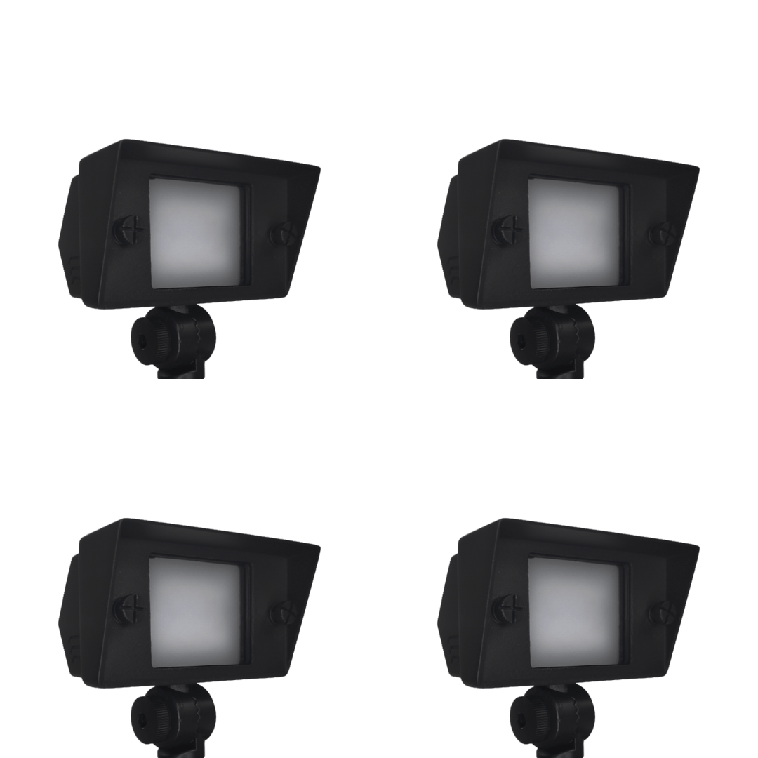 FPBCC04 4x/8x/12x Package Cast Brass 3CCT Adjustable 2W-7W Rectangular Built-In LED Flood Light Low Voltage Fixture