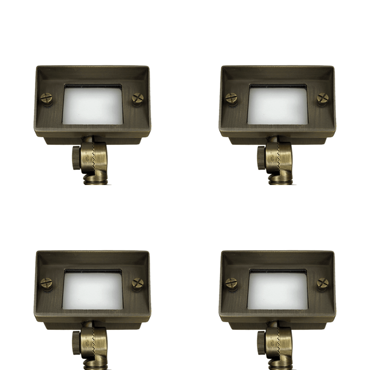 FPBCC04 4x/8x/12x Package Cast Brass 3CCT Adjustable 2W-7W Rectangular Built-In LED Flood Light Low Voltage Fixture