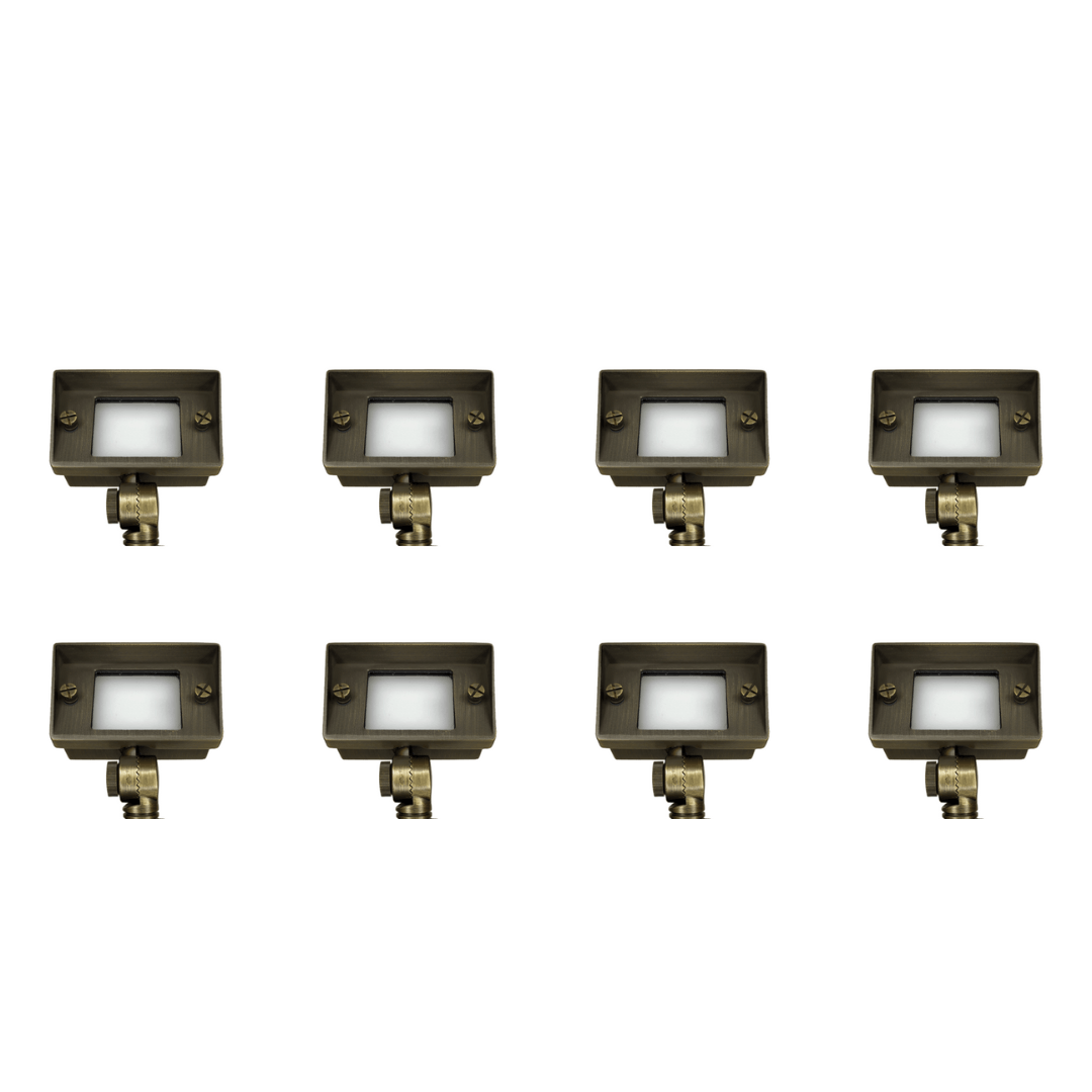 FPBCC04 4x/8x/12x Package Cast Brass 3CCT Adjustable 2W-7W Rectangular Built-In LED Flood Light Low Voltage Fixture