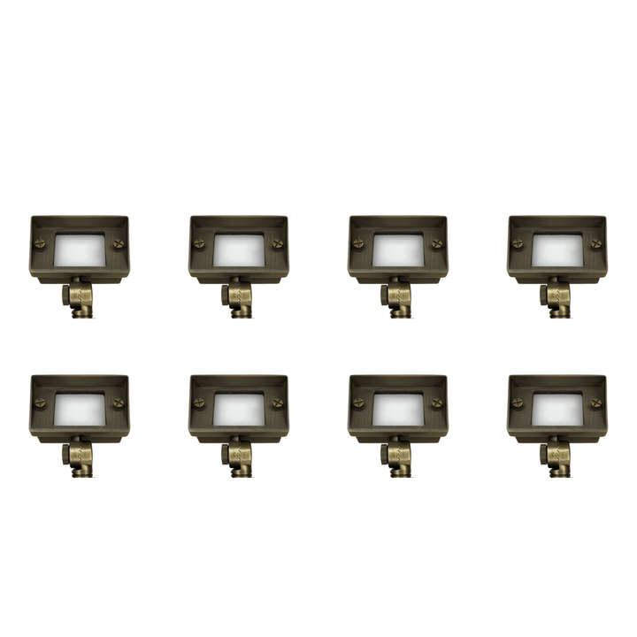 FPBCC04 4x/8x/12x Package Cast Brass 3CCT Adjustable 2W-7W Rectangular Built-In LED Flood Light Low Voltage Fixture