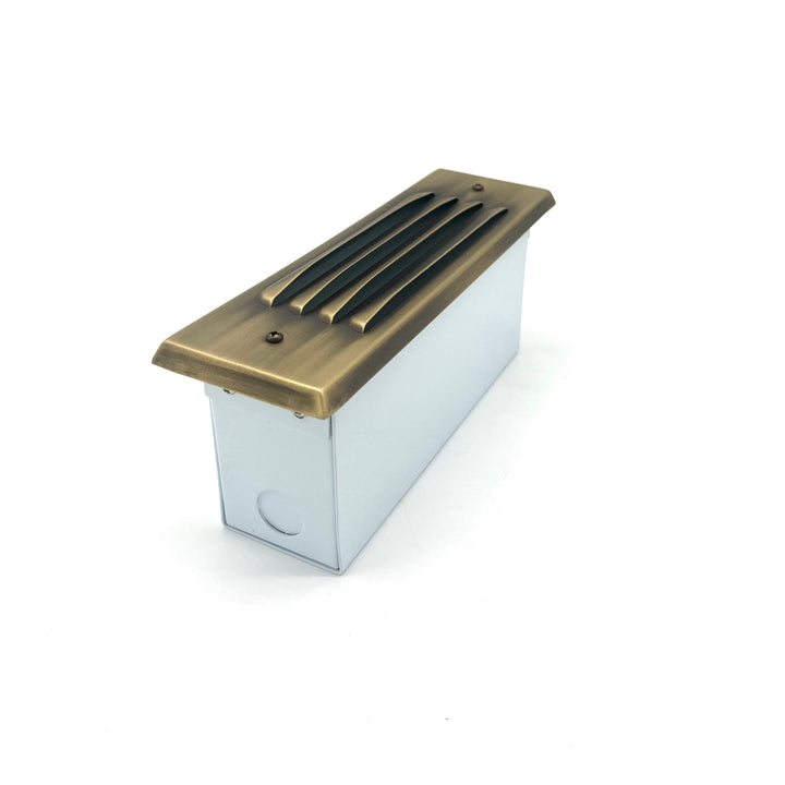 STBP04 Tulay Antique Brass Louvered Step Light Low Voltage Landscape Lighting