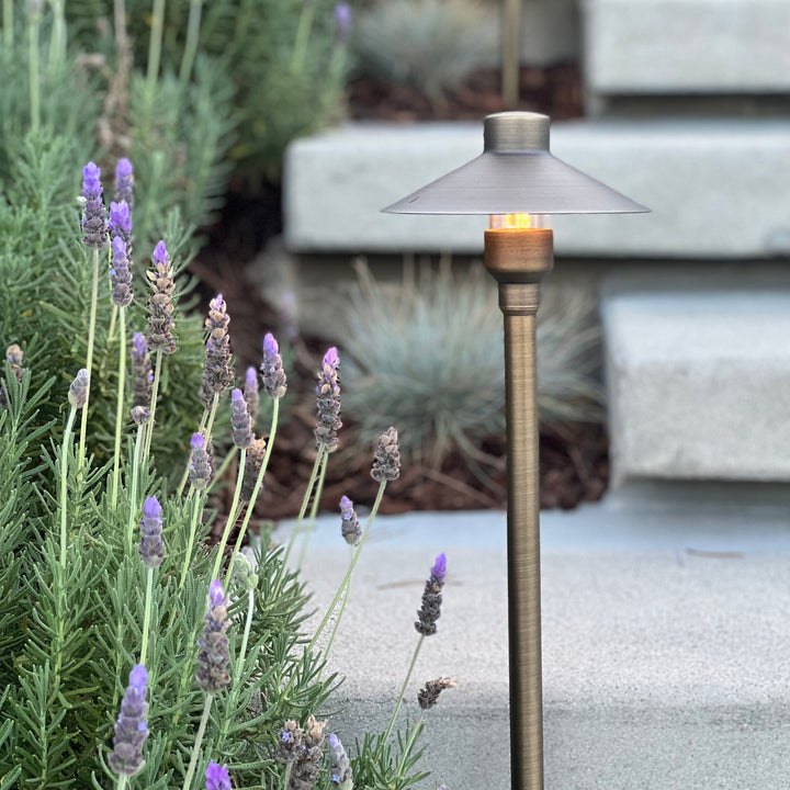 Tulay BH 18" Antique Brass Path Light Low Voltage Landscape Lighting