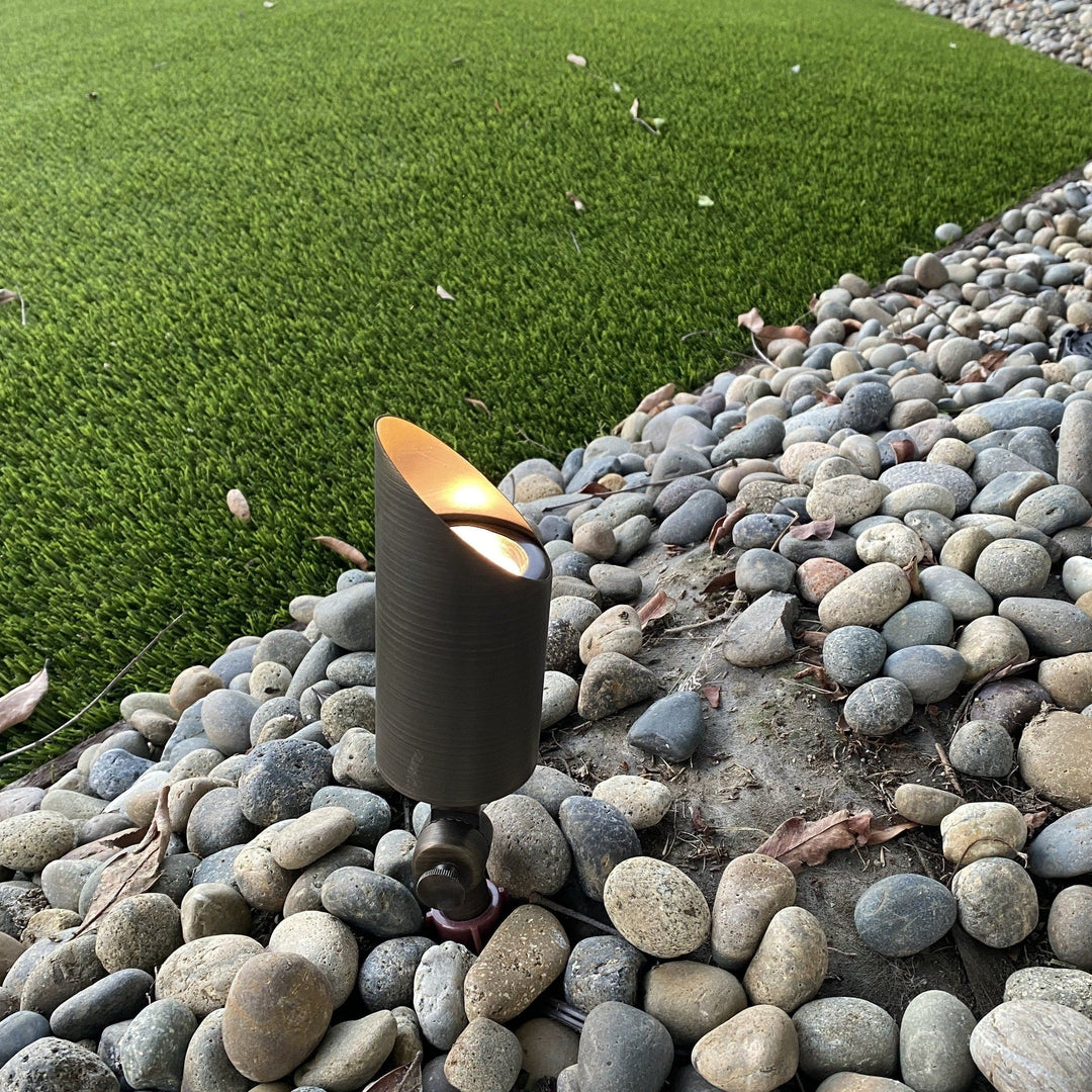 Luciole Solid Cast Brass Spot Light Natural Bronze Low Voltage Outdoor Lighting