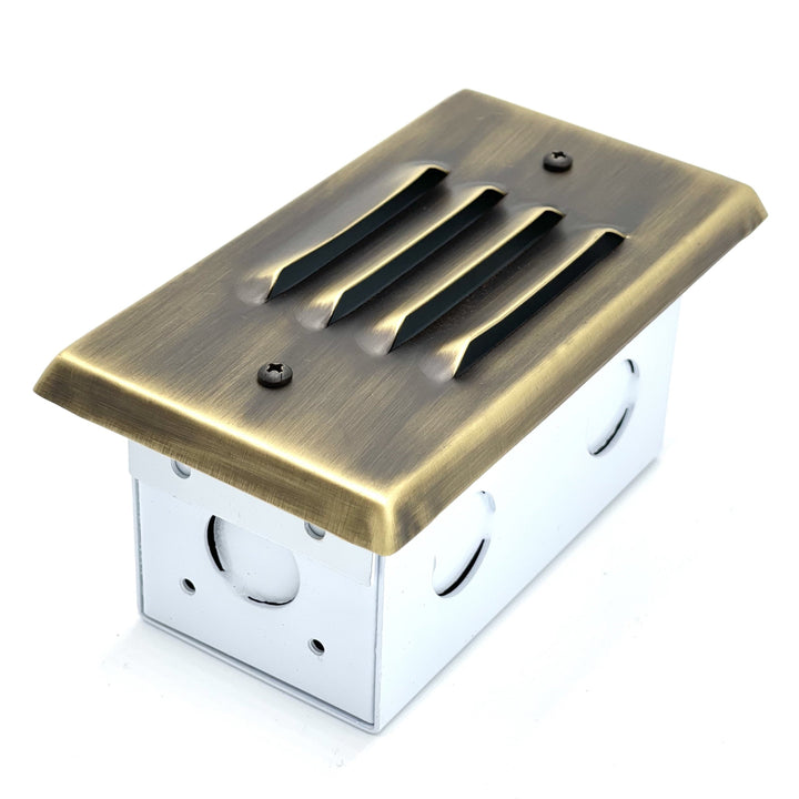 STBP05 Tulay Outdoor Step Light Solid Brass Louvered Small Low Voltage Landscape Lighting