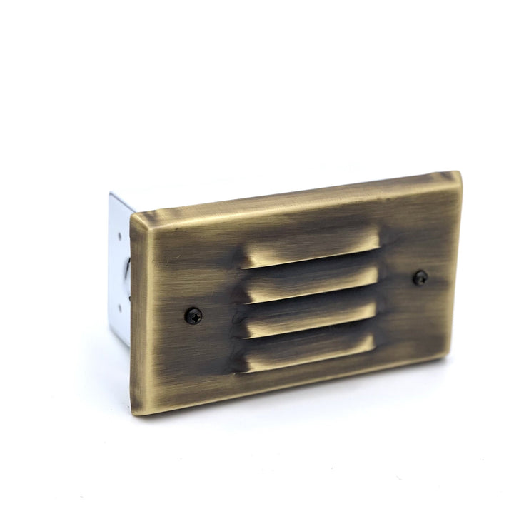 Tulay Outdoor Step Light Solid Brass Louvered Small Low Voltage Landscape Lighting