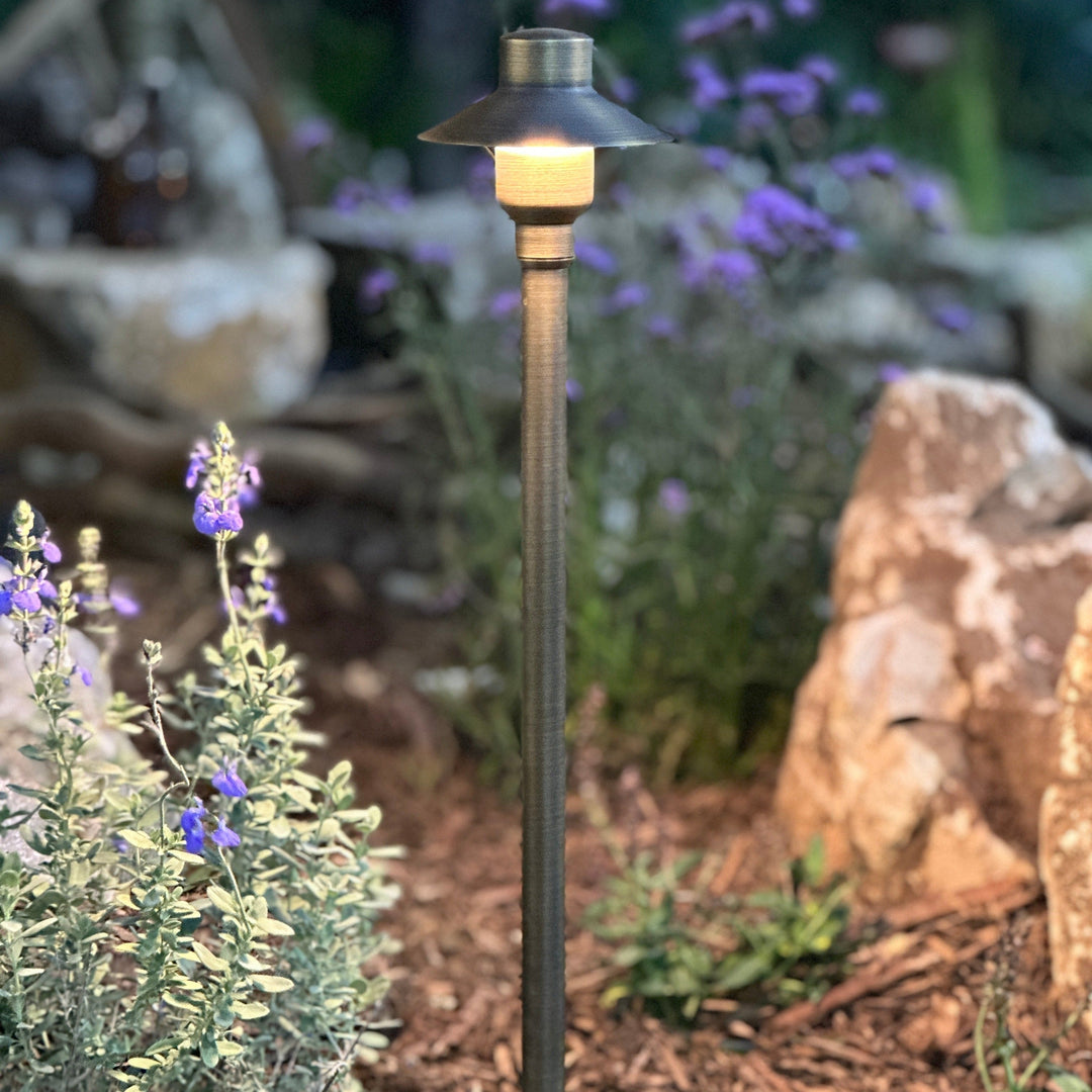 Tulay SH 18" Antique Brass Path Light Low Voltage Outdoor Lighting