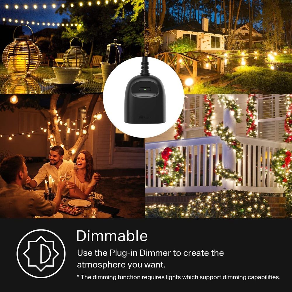 Outdoor Dimmable Smart Plug Single Socket, Smart Home Wi-Fi Outlet