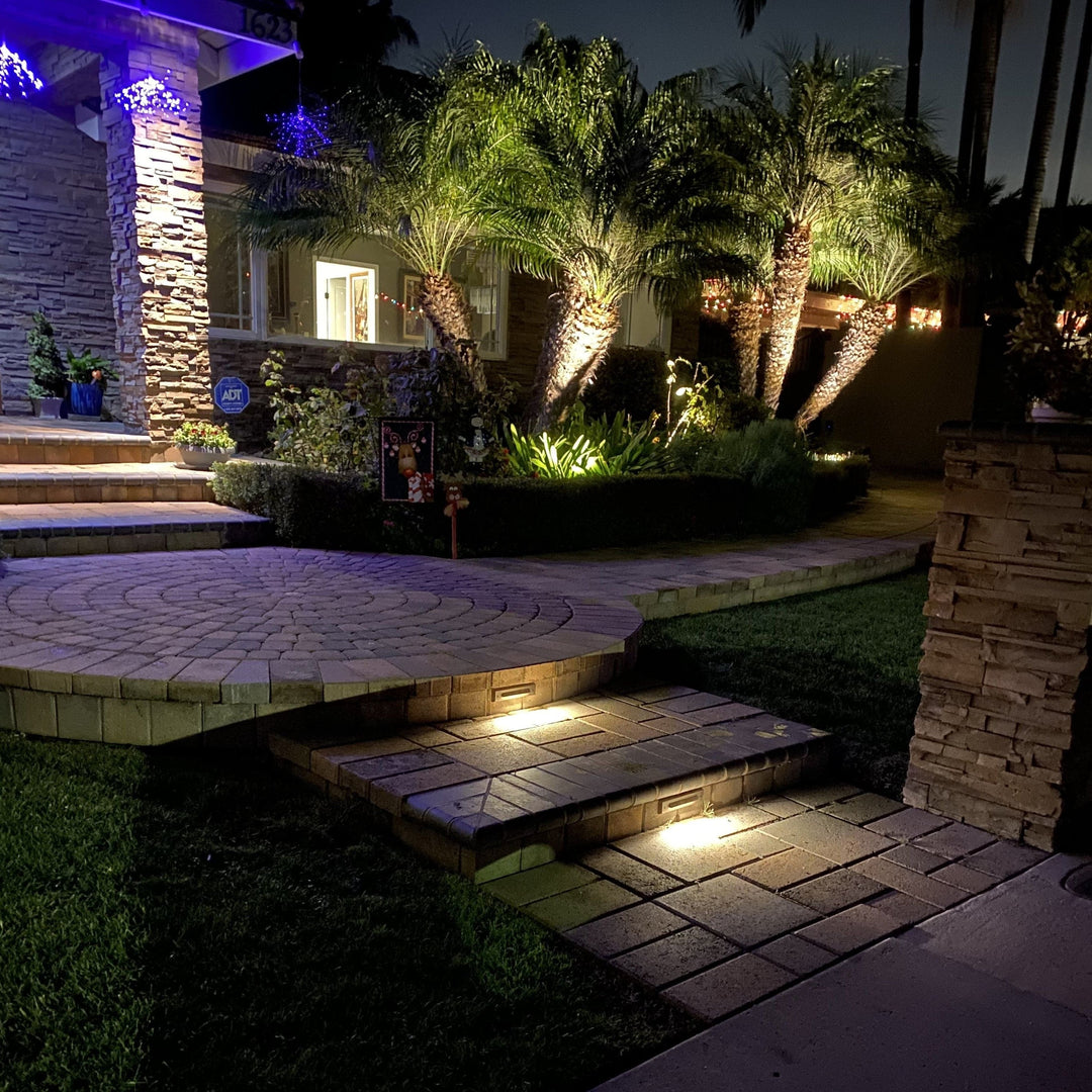 Lamia Cast Brass Step & Deck Light Natural Bronze Surface Flush Mount Low Voltage Outdoor Lighting