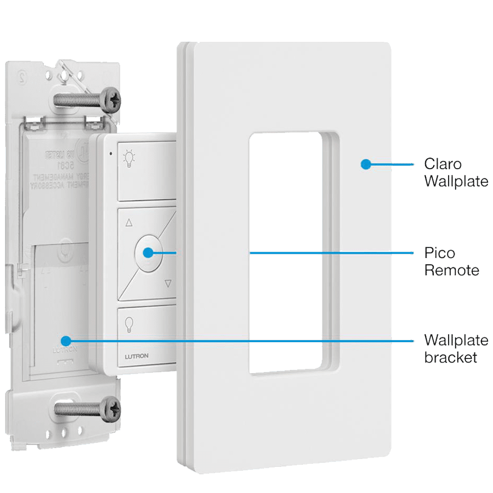 Lutron Caseta Wireless Pico Wall-Mounting Kit, White.