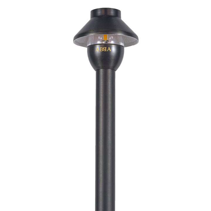 PLB01 Cast Brass Path Light | Lamp Ready Low Voltage Landscape Light - Sun Bright Lighting