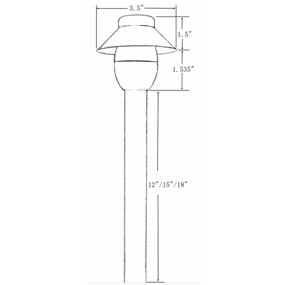 PLB01 12V G4 Snub Low Voltage Heavy Duty Cast Brass Outdoor LED Path Light.