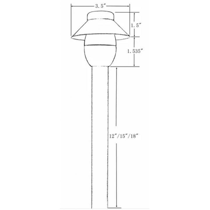 PLB01 12V G4 Snub Low Voltage Heavy Duty Cast Brass Outdoor LED Path Light.