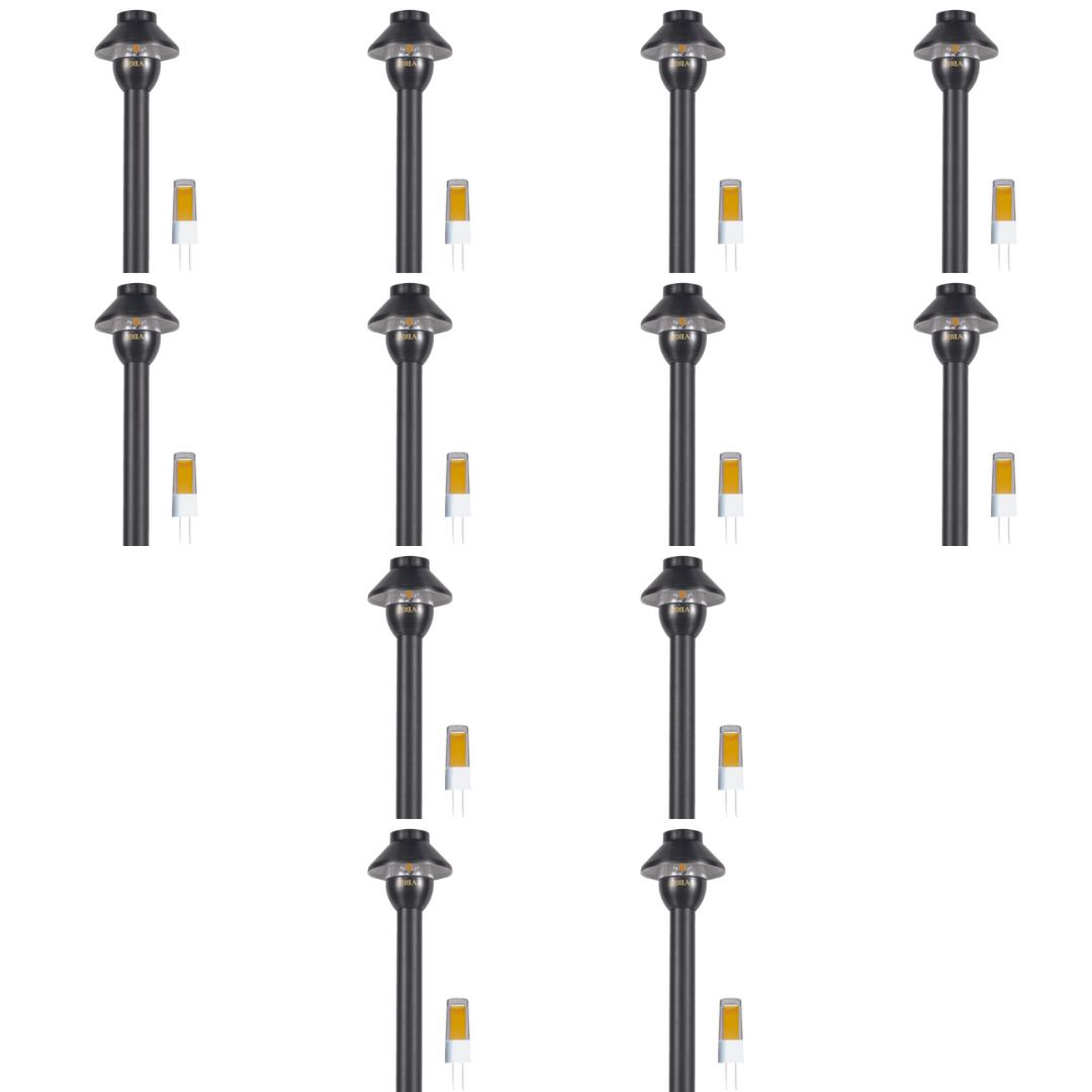 PLB01 4x/8x/12x Package 12V G4 Snub Low Voltage Heavy Duty Cast Brass Outdoor LED Pathway Light 2W 3000K Bulb