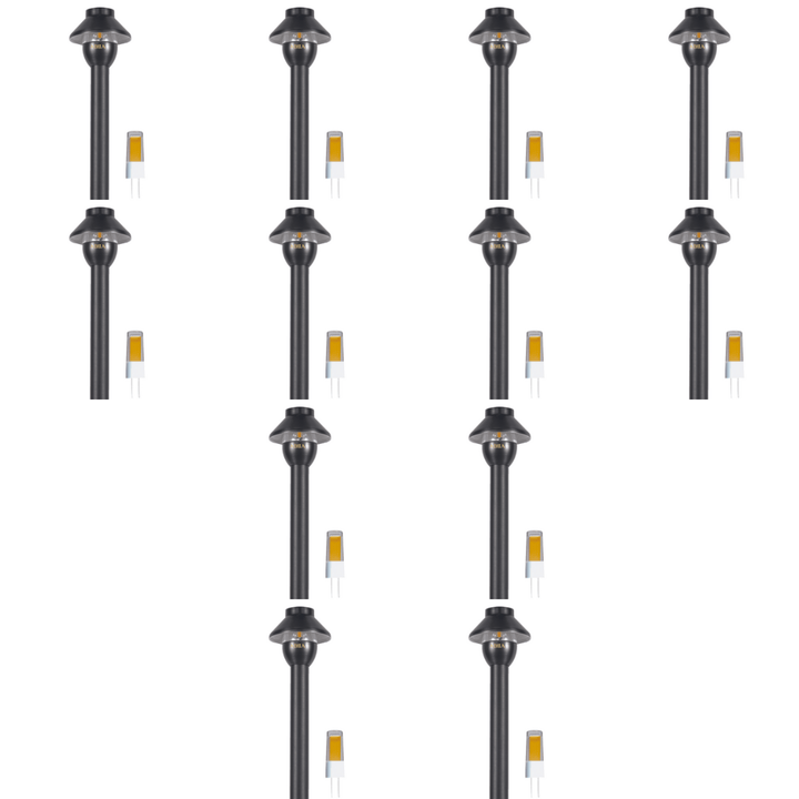 PLB01 4x/8x/12x Package 12V G4 Snub Low Voltage Heavy Duty Cast Brass Outdoor LED Pathway Light 2W 3000K Bulb