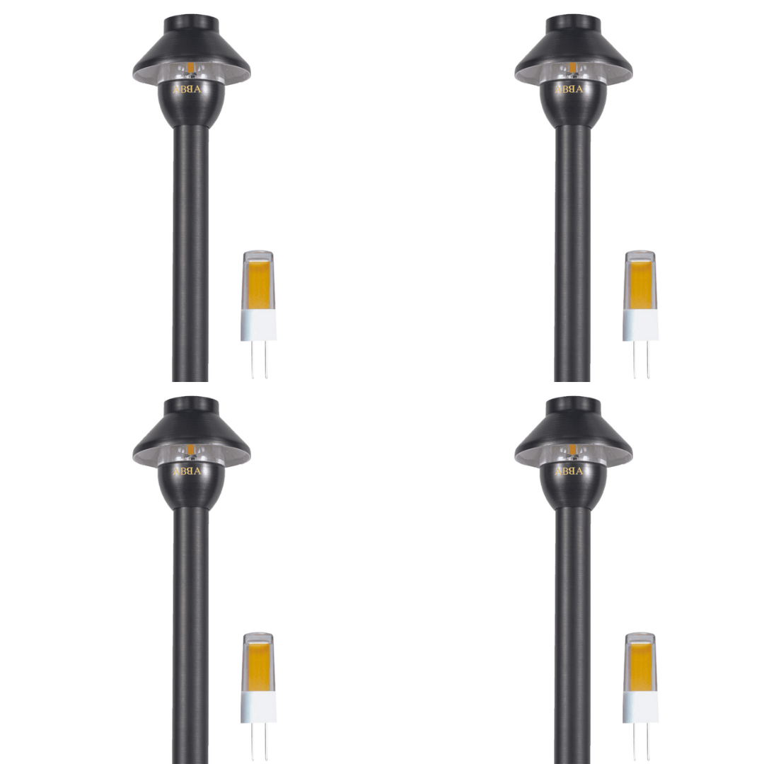 PLB01 4x/8x/12x Package 12V G4 Snub Low Voltage Heavy Duty Cast Brass Outdoor LED Pathway Light 2W 3000K Bulb