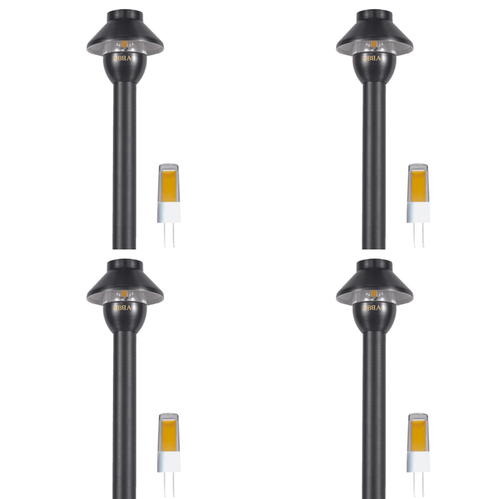 PLB01 4x/8x/12x Package 12V G4 Snub Low Voltage Heavy Duty Cast Brass Outdoor LED Pathway Light 2W 3000K Bulb