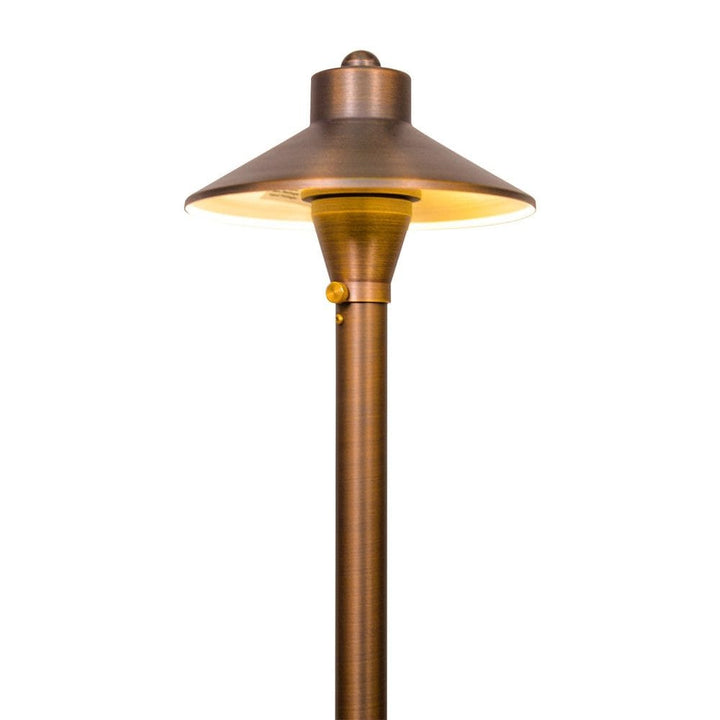 PLB03 Cast Brass Path Light | Lamp Ready Low Voltage Landscape Light - Sun Bright Lighting