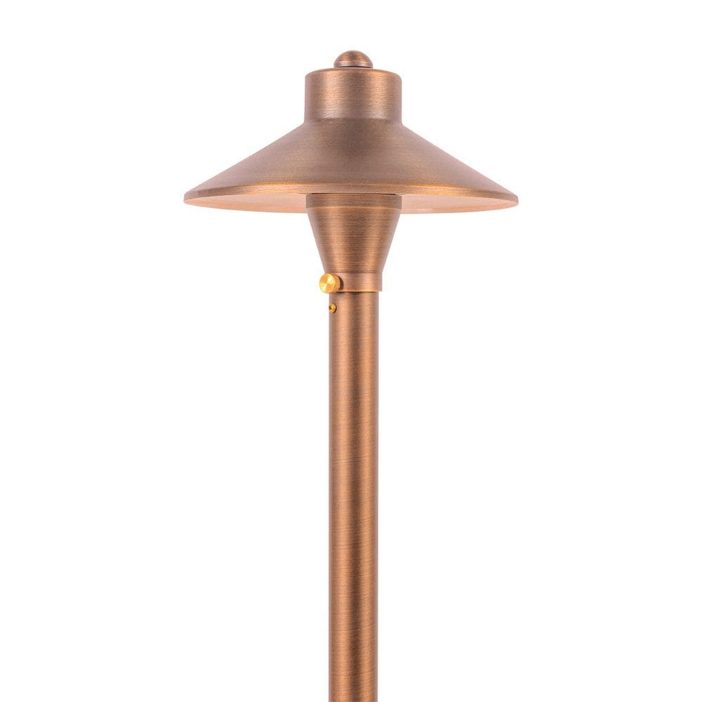 PLB03 Cast Brass Path Light | Lamp Ready Low Voltage Landscape Light - Sun Bright Lighting