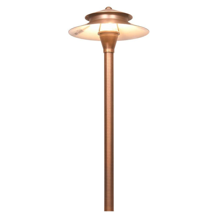 PLB04 Two Tier Brass LED Pagoda Low Voltage Path Light - Kings Outdoor Lighting