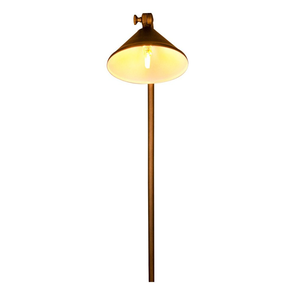 PLB05 Cast Brass Path Light | Lamp Ready Low Voltage Landscape Light - Sun Bright Lighting