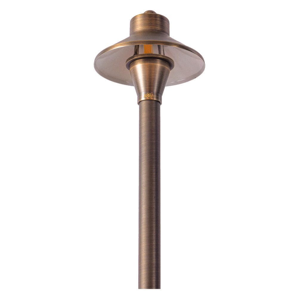 PLB06 Cast Brass Path Light | Lamp Ready Low Voltage Landscape Light - Sun Bright Lighting