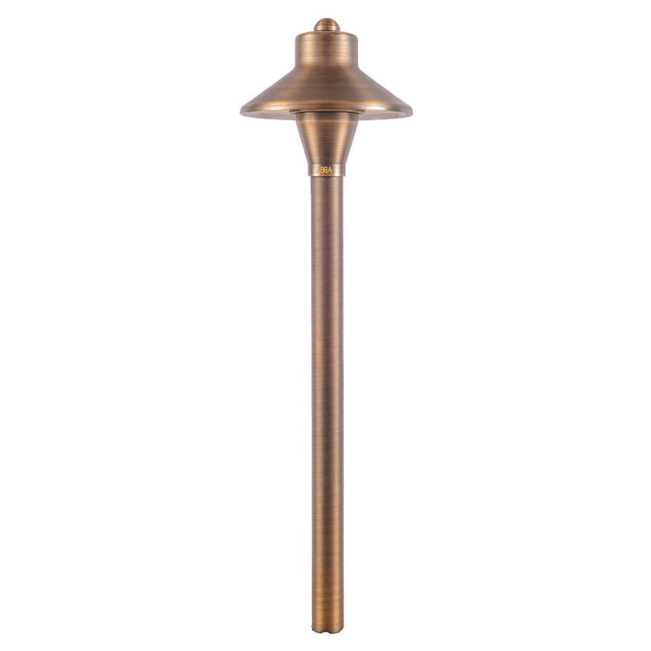 PLB06 Cast Brass Path Light | Lamp Ready Low Voltage Landscape Light - Sun Bright Lighting