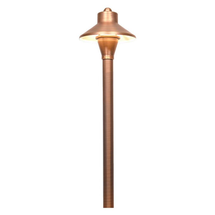 PLB06 Cast Brass Path Light | Lamp Ready Low Voltage Landscape Light - Sun Bright Lighting