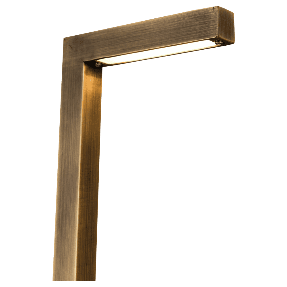 PLB07 Integrated 3W LED Brass L-Shaped Low Voltage Landscape Lighting Path Light.