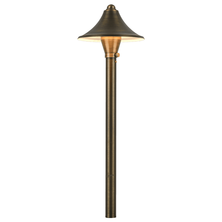 PLB09 Brass LED Cone Low Voltage Pathway Outdoor Landscape Lighting Fixture.