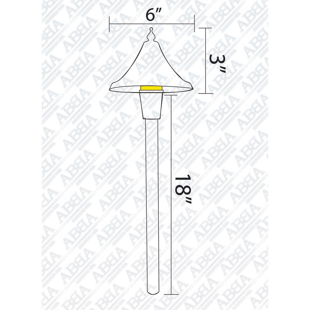 PLB09 Brass LED Cone Low Voltage Pathway Outdoor Landscape Lighting Fixture.