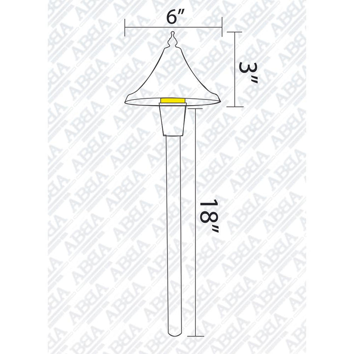 PLB09 Brass LED Cone Low Voltage Pathway Outdoor Landscape Lighting Fixture.