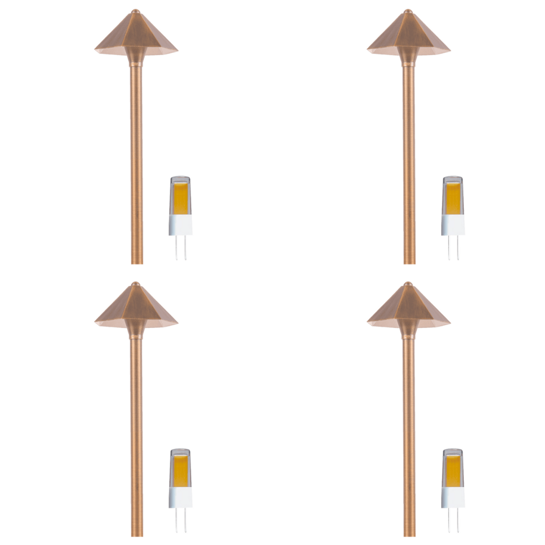 PLB11 4x/8x/12x Package Brass LED Low Voltage Pathway Outdoor Lighting Landscape Fixture 5W 3000K Bulb