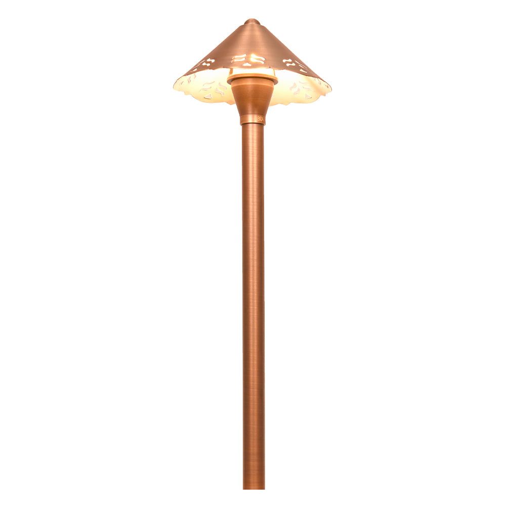 PLB12 Cast Brass Path Light | Lamp Ready Low Voltage Landscape Light - Sun Bright Lighting