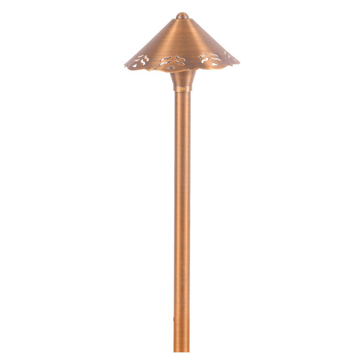 PLB12 Cast Brass Path Light | Lamp Ready Low Voltage Landscape Light - Sun Bright Lighting